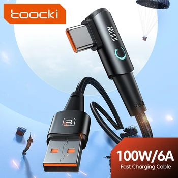 Toocki Eblow 6A USB-C Kábel USB-C Típusú Gyors Töltő Kábel 100W USB-n-A-C Típusú Adat Kábel Samsung Xiaomi Szuper POCO F3