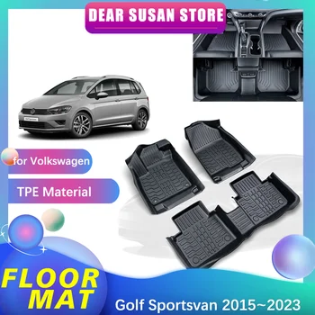 Autó Szőnyeg a Volkswagen VW Golf Sportsvan 2015~2023 2016 Rész Láb Panel TPE Bélés Szőnyeg Pad Egyedi Borító Szőnyeg Tartozékok