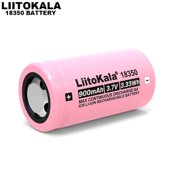 Liitokala Új ICR 18350 900mAh hatalom újratölthető lítium akkumulátor 3,7 V 8A energiát elektromos eszközök zseblámpa