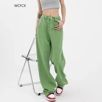 WCFCX STÚDIÓ Harajuku Jeans Női Vintage Laza, Magas Derék Streetwear Elegáns Széles Lábát, Farmer Nadrág, Bő Nadrág