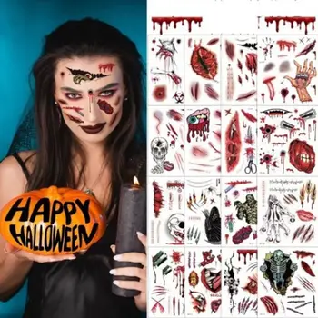 Halloween Tetoválás Matricák Horror Ajkak DIY Matricák Nagy Száj Tetoválás, Vízálló Vicces Smink Mosoly Ajka Matricák