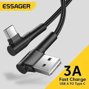Essager 3A Típusú USB-C Kábel Fast Charge Töltő Kábel Xiaomi 12 Pro POCO F3 Redmi Realme Szuper Mobil Telefonok Vezeték Dátuma