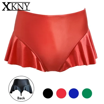 XCKNY Szatén olajos tanga sima, selymes bikini T-alakú esernyő szoknya szexi bikini beach szoknya, FODROS CROSSOVER szoknya, a T-vissza