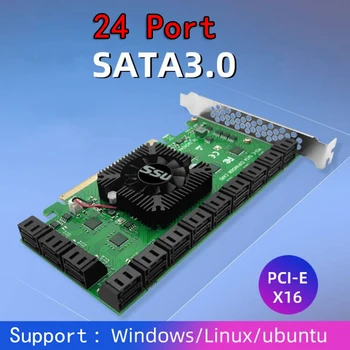 Chi Bányászati Kelő 24 SATA Port PCI Express X16 SATA Vezérlő PCI-E Adapter PCIE SATA Hozzá, PCIE Kártya, hogy SATA3 bővítőkártya