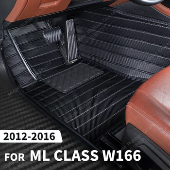 Egyéni Szénszálas stílus Szőnyegek A Mercedes Benz ML Osztály W166 2012-2016 13 14 15 Méteres Szőnyeg Automatikus Belső Kiegészítők