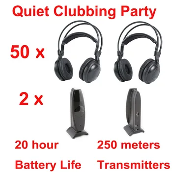 A legjobb minőség, Silent Disco Fejhallgató Party a Szabadtéri Esküvő - Csendes Összejövetel Fél Csomag (50 Headset + 2 Adókészülék)